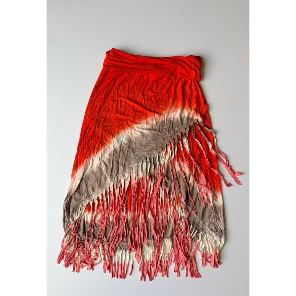 Venus Maxi Skirt Women's M Multi-color Tie-Dye, Fringe
